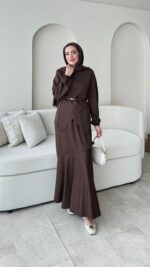 Sali Asimetrik Takım - Kahverengi - Görsel 3