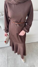 Sali Asimetrik Takım - Kahverengi - Görsel 5