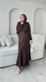 Sali Asimetrik Takım - Kahverengi - Görsel 7