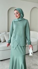 Sali Asimetrik Takım - Mint Yeşil - Görsel 3