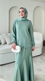 Sali Asimetrik Takım - Mint Yeşil - Görsel 4