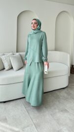 Sali Asimetrik Takım - Mint Yeşil - Görsel 5