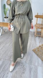 Kemerli Krinkıl Takım - Yeşil - Görsel 4