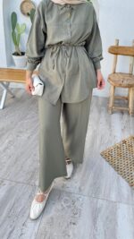 Kemerli Krinkıl Takım - Yeşil - Görsel 4