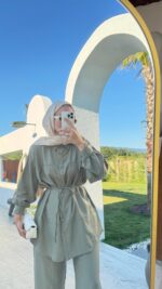 Kemerli Krinkıl Takım - Yeşil - Görsel 5