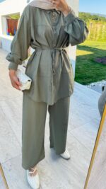 Kemerli Krinkıl Takım - Yeşil - Görsel 6