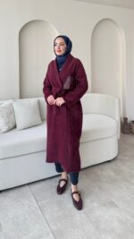 Demi Angora Hırka - Bordo