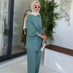 Kemerli Krinkıl Takım - Mint Yeşil