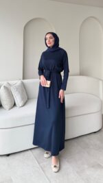 Zeli Basic Elbise - Lacivert - Görsel 2