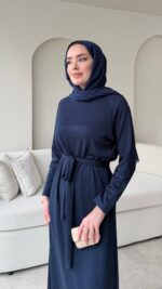 Zeli Basic Elbise - Lacivert - Görsel 4