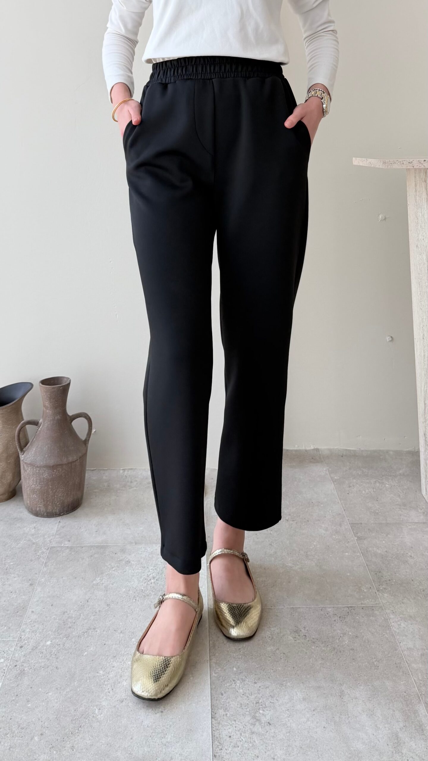 image_1950-2258.jpg Düz Kesim Scuba Pantalon - Siyah - Görsel 1