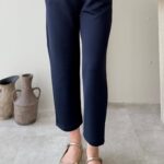 Düz Kesim Scuba Pantalon - Lacivert