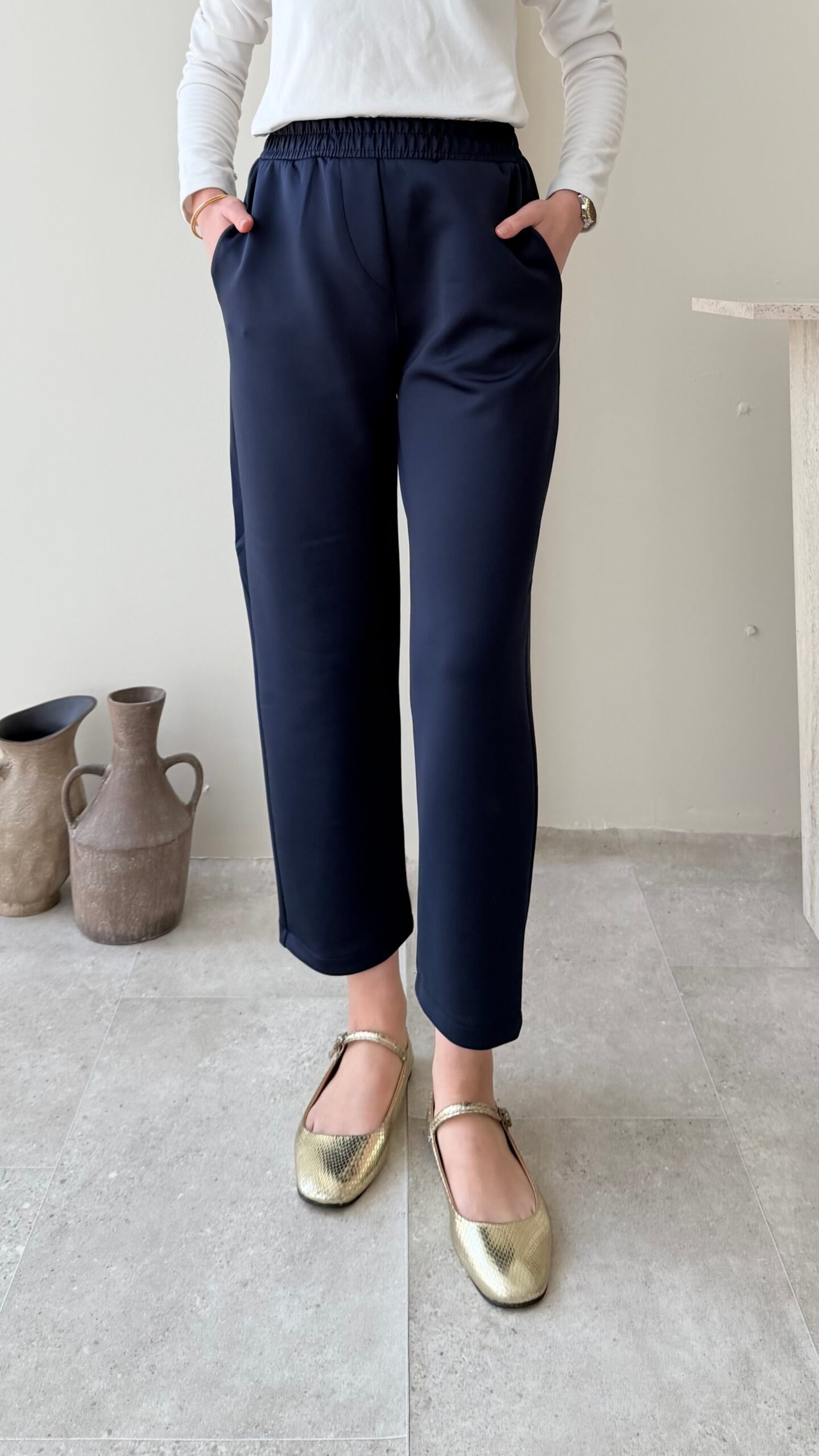 image_1950-2262.jpg Düz Kesim Scuba Pantalon - Lacivert - Görsel 1