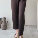 Düz Kesim Scuba Pantalon - Kahverengi