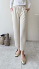 Düz Kesim Scuba Pantalon - Taş