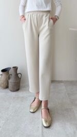 Düz Kesim Scuba Pantalon - Taş