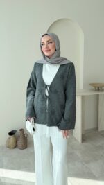 Piliseli Penye İçlik - Beyaz