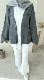 Piliseli Penye İçlik - Beyaz - Görsel 3