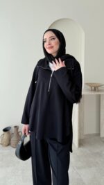 Gisa Fermuarlı Oyşo Takım - Siyah - Görsel 4