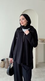 Gisa Fermuarlı Oyşo Takım - Siyah - Görsel 5