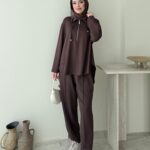 Gisa Fermuarlı Oyşo Takım - Kahverengi