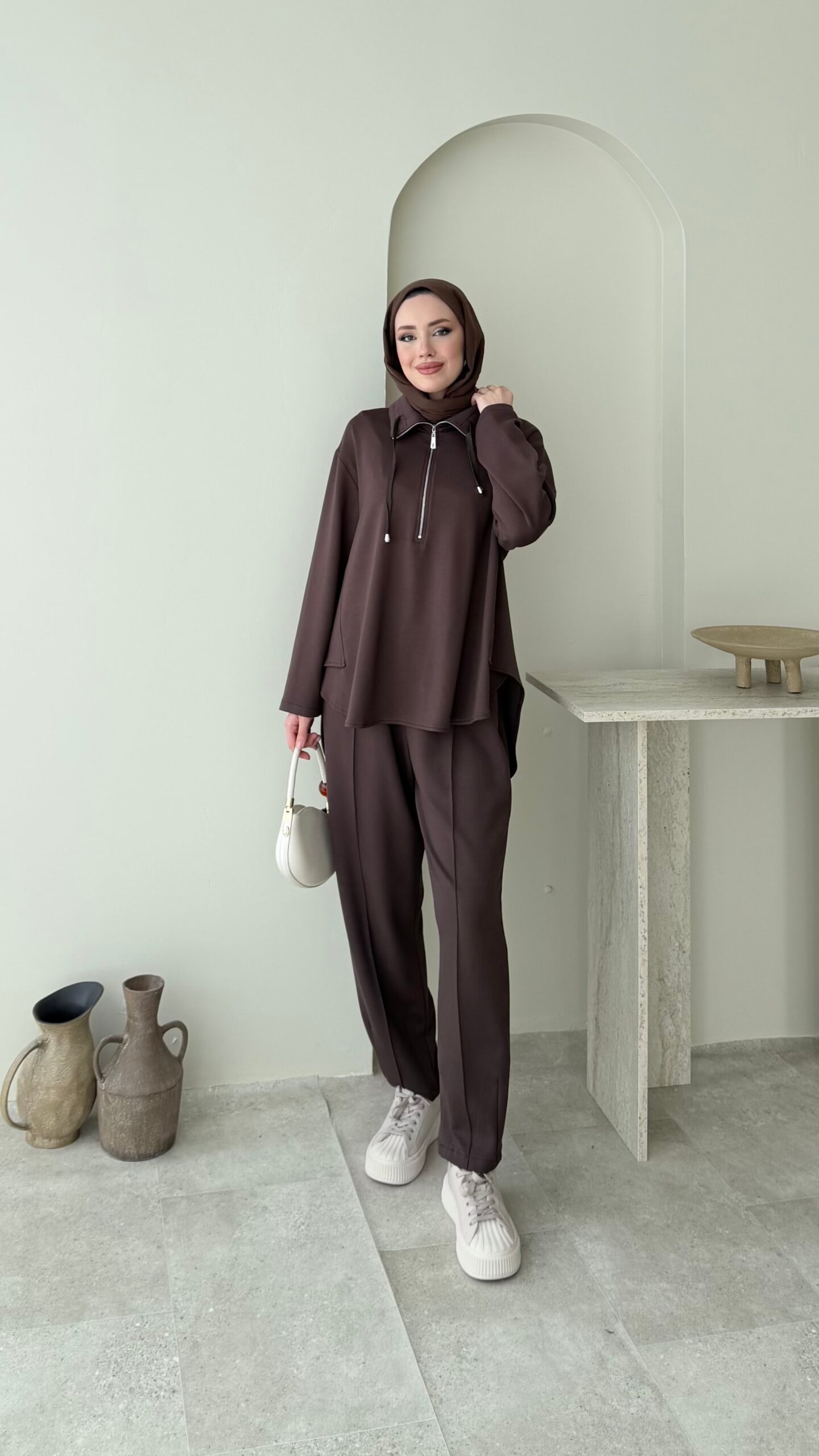 image_1950-2322.jpg Gisa Fermuarlı Oyşo Takım - Kahverengi - Görsel 1