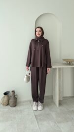 Gisa Fermuarlı Oyşo Takım - Kahverengi - Görsel 2