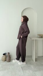 Gisa Fermuarlı Oyşo Takım - Kahverengi - Görsel 3