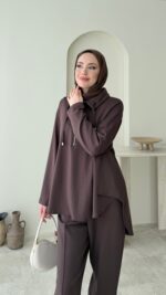 Gisa Fermuarlı Oyşo Takım - Kahverengi - Görsel 5