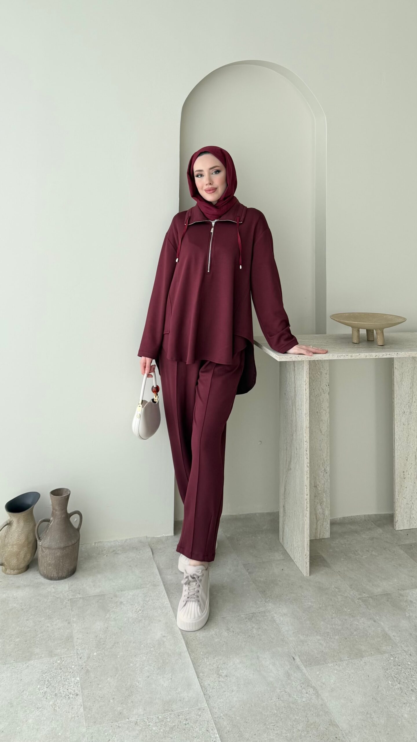 image_1950-2336.jpg Gisa Fermuarlı Oyşo Takım - Bordo - Görsel 1