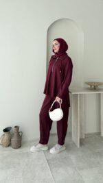 Gisa Fermuarlı Oyşo Takım - Bordo - Görsel 3