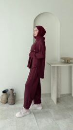 Gisa Fermuarlı Oyşo Takım - Bordo - Görsel 5