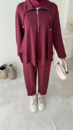 Gisa Fermuarlı Oyşo Takım - Bordo - Görsel 7
