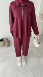 Gisa Fermuarlı Oyşo Takım - Bordo - Görsel 7