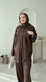 Toma Oyşo Takım - Kahverengi - Görsel 5