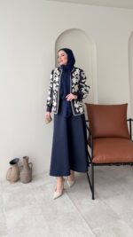 Quan Nakış Ceket - Lacivert