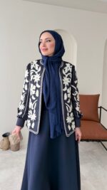 Quan Nakış Ceket - Lacivert - Görsel 5