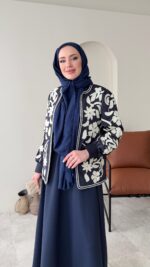 Quan Nakış Ceket - Lacivert - Görsel 6