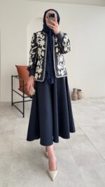 Quan Nakış Ceket - Lacivert - Görsel 9