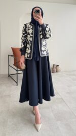 Quan Nakış Ceket - Lacivert - Görsel 9