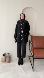 Merli Angora Hırka - Siyah - Görsel 3