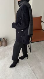 Merli Angora Hırka - Siyah - Görsel 6