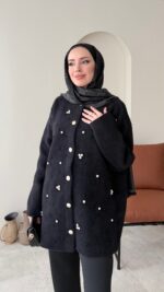 Merli Angora Hırka - Siyah - Görsel 10