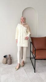 Merli Angora Hırka - Krem