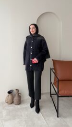 Mire Angora Hırka - Siyah