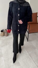 Mire Angora Hırka - Siyah - Görsel 3