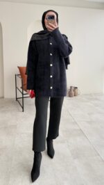 Mire Angora Hırka - Siyah - Görsel 6