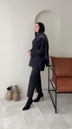 Mire Angora Hırka - Siyah - Görsel 7