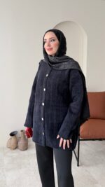 Mire Angora Hırka - Siyah - Görsel 8