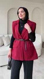 Mişa Yelek - Bordo - Görsel 4